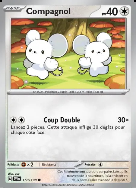 Compagnol, carte Pokémon SVI 160 — extension Écarlate et Violet