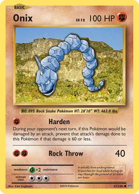 Onix, Pokémon card EVO 61 — Evolutions set