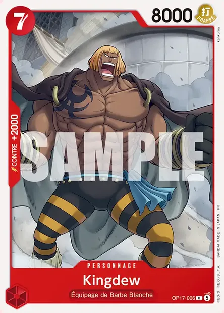 Kingdew, carte One Piece OP17-006 — extension LES GUERRIERS LES PLUS PUISSANTS AU MONDE