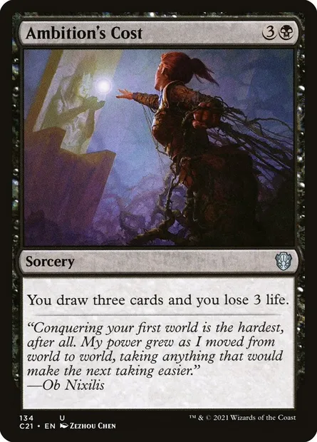 Ambition's Cost, Magic card C21 134 — Commander 2021 set