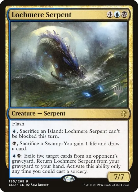 Lochmere Serpent, Magic card PELD 195p — Throne of Eldraine Promos set