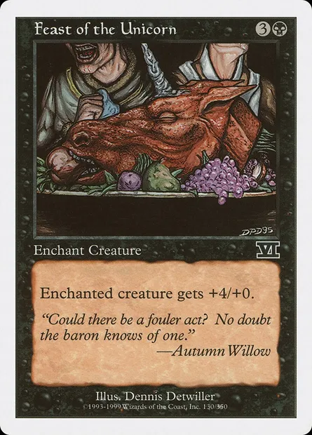Dévoration de la licorne, carte Magic 6ED 130 — extension Classic Sixth Edition