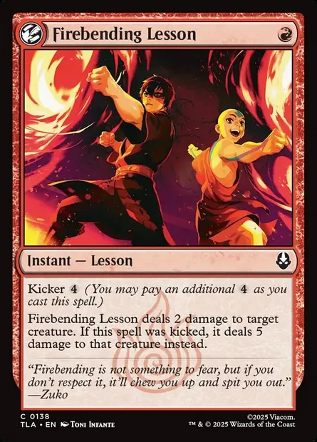Firebending Lesson, Magic card TLA 138 — Avatar: The Last Airbender set