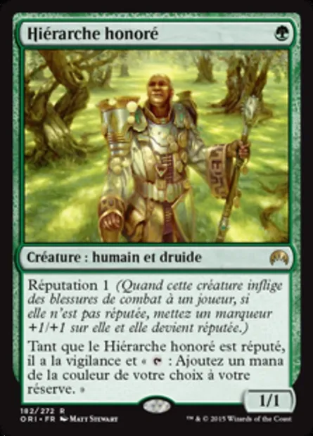 Hiérarche honoré, carte Magic ORI 182 — extension Magic Origines