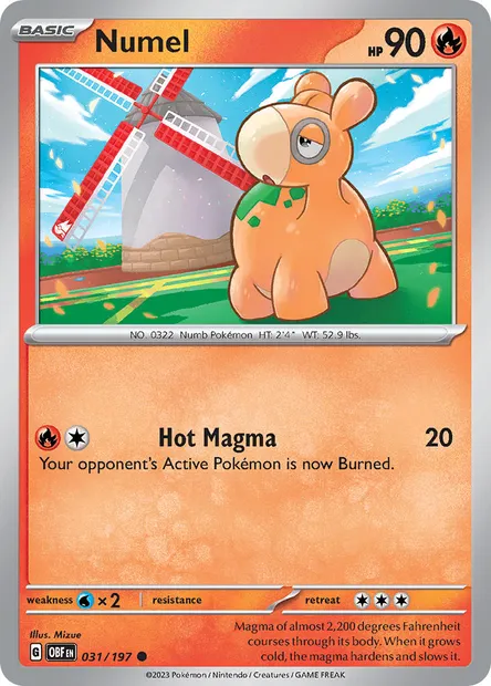 Numel, Pokémon card OBF 031 — Obsidian Flames set