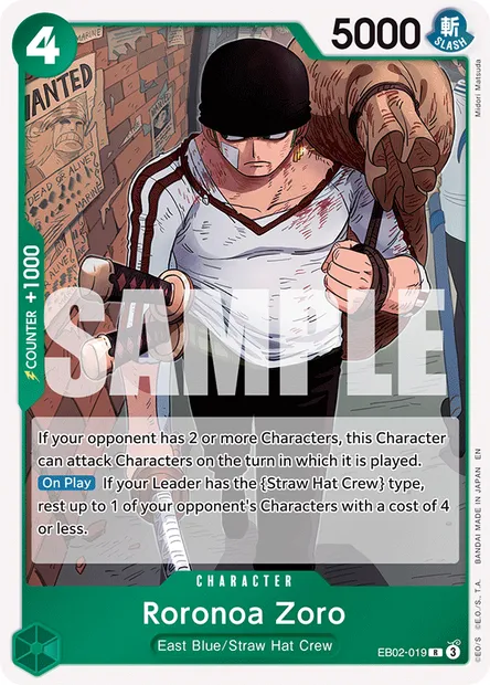 Roronoa Zoro, One Piece card EB02-019 — Anime 25th Collection set
