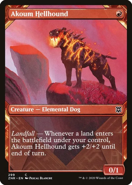 Akoum Hellhound, Magic card ZNR 299 — Zendikar Rising set