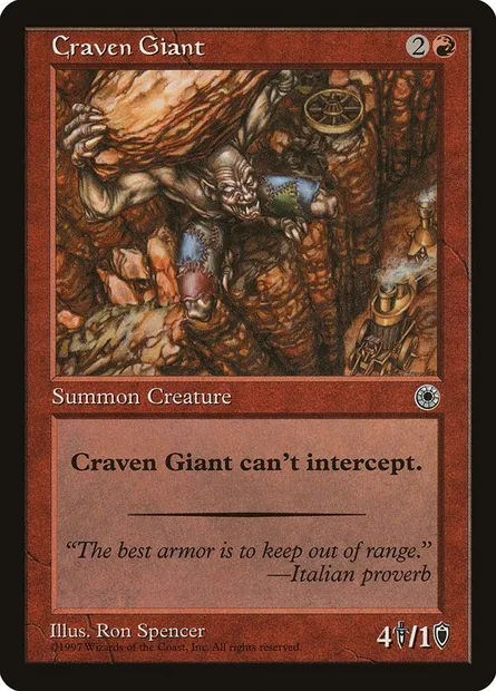Géant poltron, carte Magic POR 121 — extension Portal