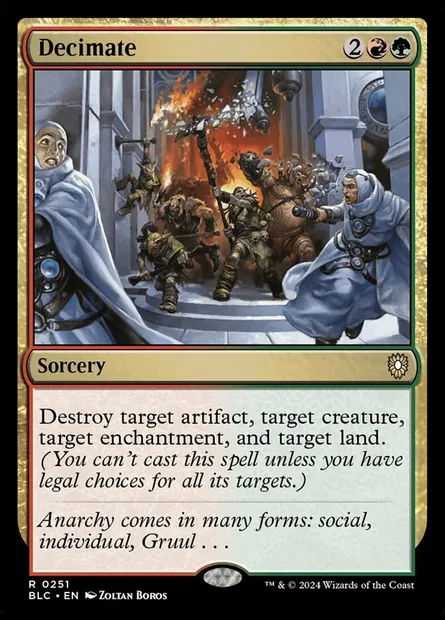 Decimate, Magic card BLC 251 — Bloomburrow Commander set