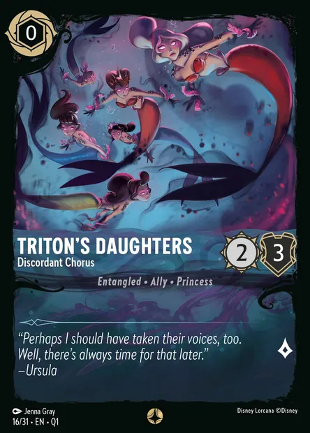 Triton's Daughters - Discordant Chorus, Disney Lorcana card Q1-016 — Illumineer's Quest: Deep Trouble set