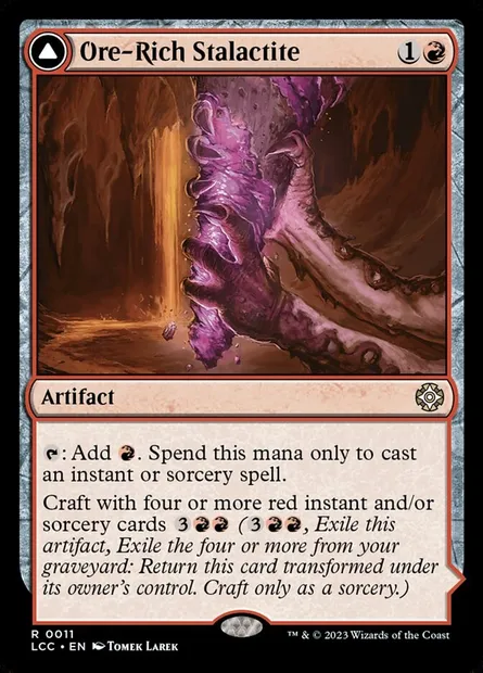 Ore-Rich Stalactite // Cosmium Catalyst, Magic card LCC 11 — The Lost Caverns of Ixalan Commander set