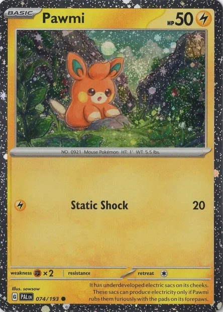 Pawmi, Pokémon card TDX 074-3 — Theme Deck & Blisters Exclusives set