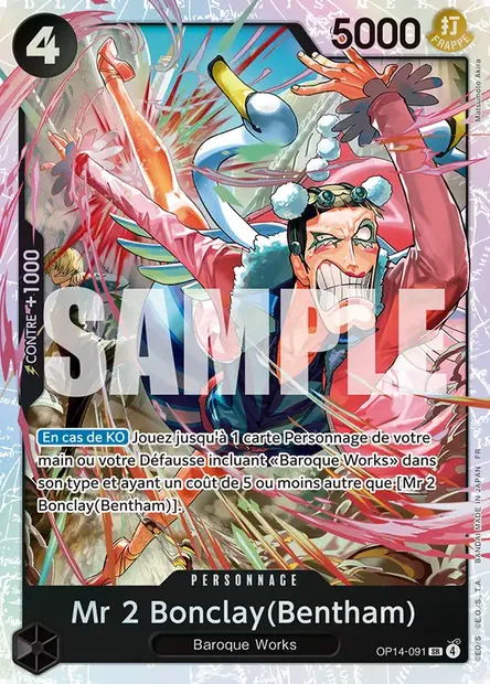 Mr 2 Bonclay(Bentham), carte One Piece OP14-091 — extension LES SEPT DE LA MER D'AZUR
