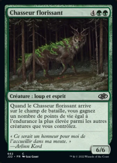 Chasseur florissant, carte Magic J22 662 — extension Jumpstart 2022