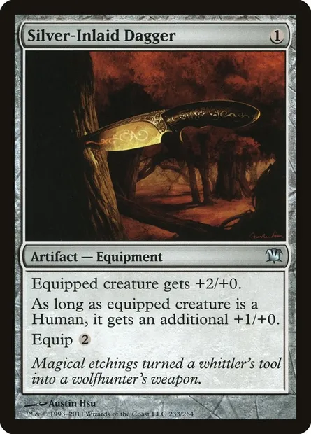 Silver-Inlaid Dagger, Magic card ISD 233 — Innistrad set