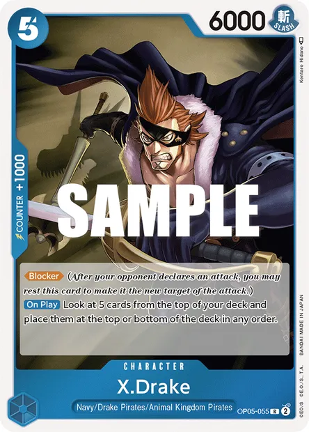 X.Drake, One Piece card OP05-055 — AWAKENING OF THE NEW ERA set