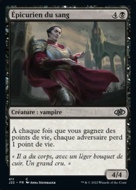Épicurien du sang, carte Magic J22 411 — extension Jumpstart 2022