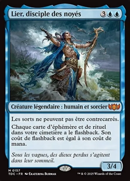 Lier, disciple des noyés, carte Magic TDC 157 — extension Tarkir: Dragonstorm Commander