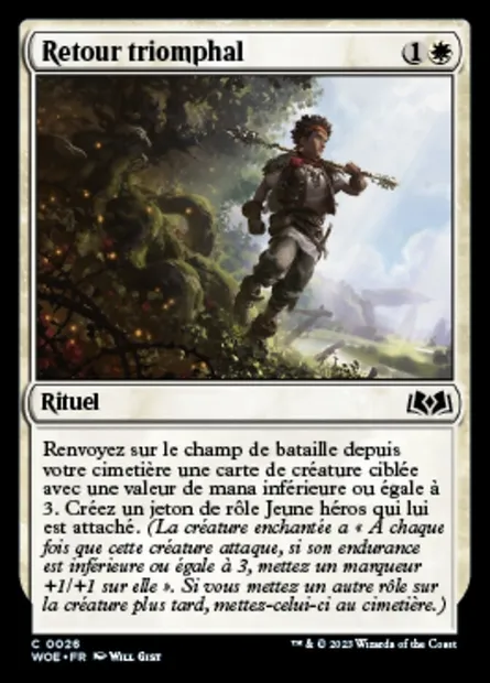 Retour triomphal, carte Magic WOE 26 — extension Wilds of Eldraine