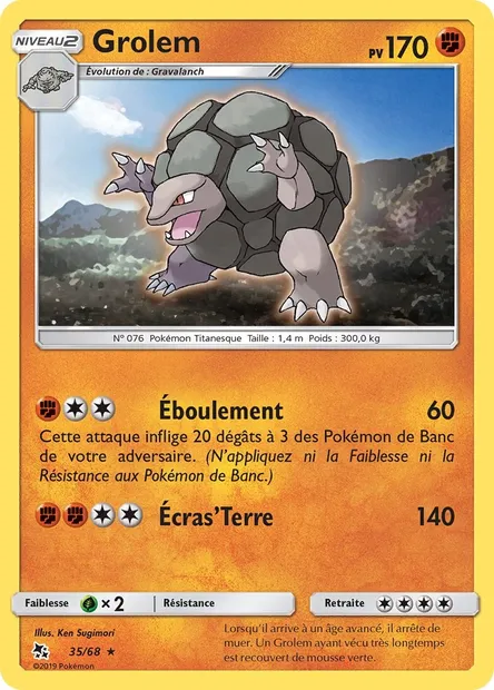 Grolem, carte Pokémon HIF 35 — extension Destinées Occultes