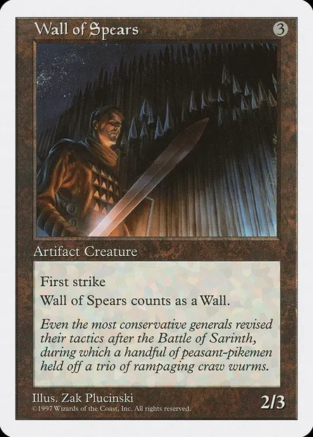 Mur de lances, carte Magic 5ED 407 — extension Cinquième Edition