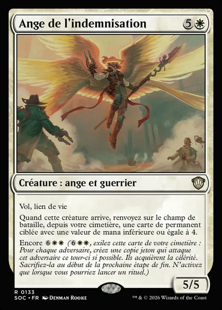 Ange de l'indemnisation, carte Magic SOC 133 — extension Secrets of Strixhaven Commander