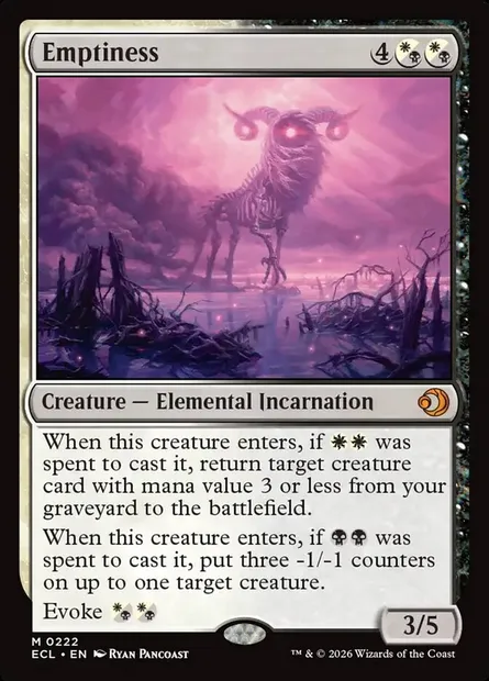Emptiness, Magic card ECL 222 — Lorwyn Eclipsed set