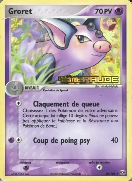 Groret, carte Pokémon EM 30 — extension EX Émeraude