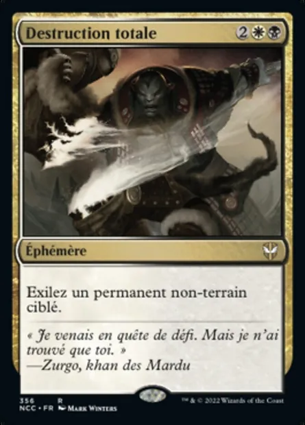 Destruction totale, carte Magic NCC 356 — extension New Capenna Commander