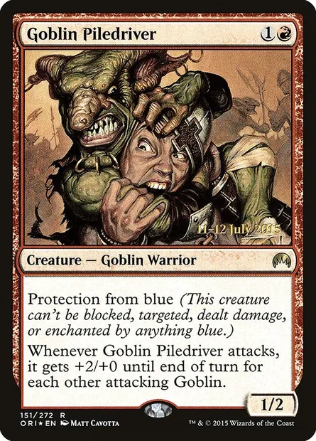 Goblin Piledriver, Magic card PORI 151s — Magic Origins Promos set
