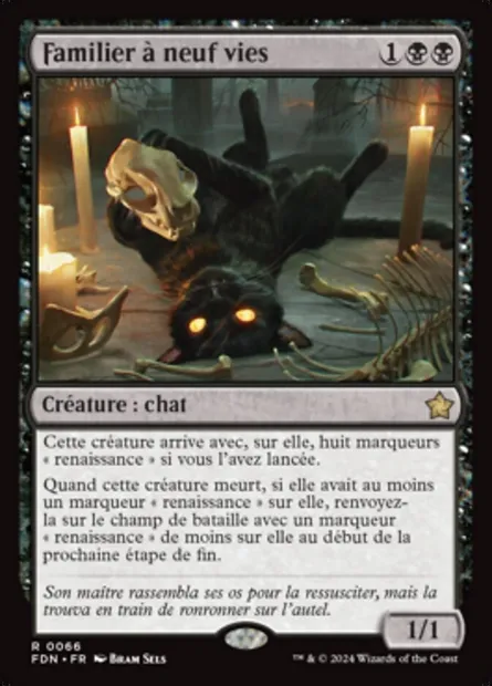 Familier à neuf vies, carte Magic FDN 66 — extension Foundations