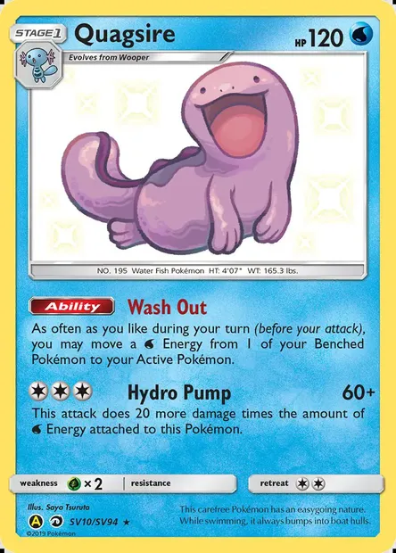 Quagsire, Pokémon card SMA SV10 — Hidden Fates Shiny Vault set