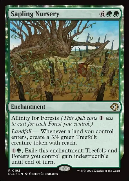 Sapling Nursery, Magic card ECL 192 — Lorwyn Eclipsed set