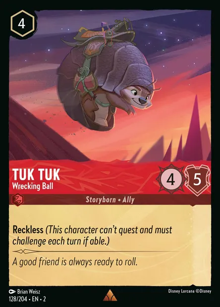 Tuk Tuk - Wrecking Ball, Disney Lorcana card CH2-128 — Rise of the Floodborn set