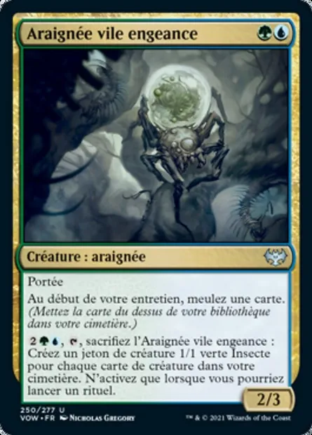 Araignée vile engeance, carte Magic VOW 250 — extension Innistrad : noce écarlate