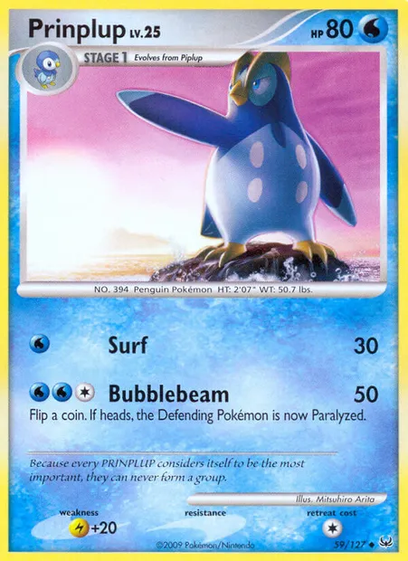 Prinplup, Pokémon card PL 59 — Platinum set