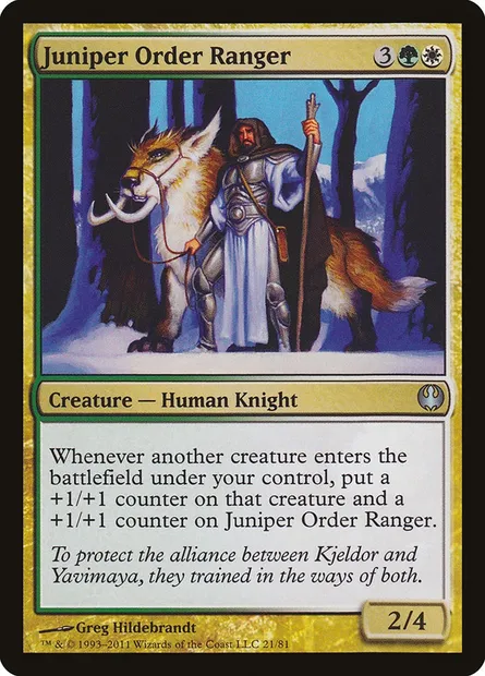 Juniper Order Ranger, Magic card DDG 21 — Duel Decks: Knights vs. Dragons set