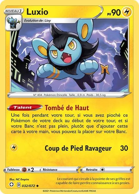 Luxio, carte Pokémon SHF 32 — extension Destinées Radieuses