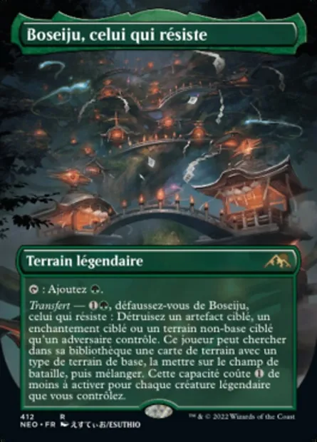 Boseiju, celui qui résiste, carte Magic NEO 412 — extension Kamigawa: La Dynastie Néon