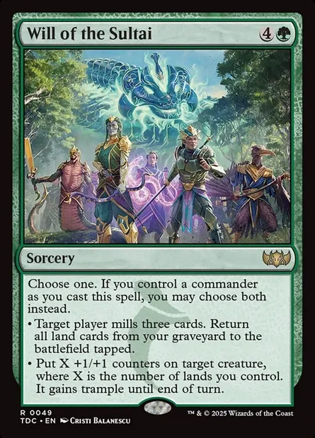 Will of the Sultai, Magic card TDC 49 — Tarkir: Dragonstorm Commander set