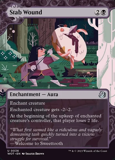 Stab Wound, Magic card WOT 36 — Wilds of Eldraine: Enchanting Tales set