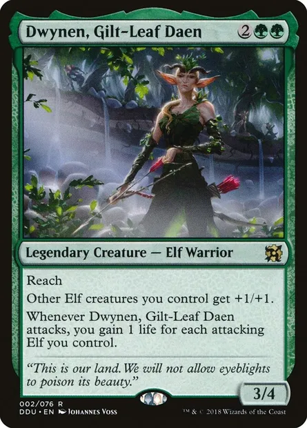 Dwynen, Gilt-Leaf Daen, Magic card DDU 2 — Duel Decks: Elves vs. Inventors set