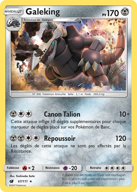 Galeking, carte Pokémon CIN 67 — extension Invasion Carmin