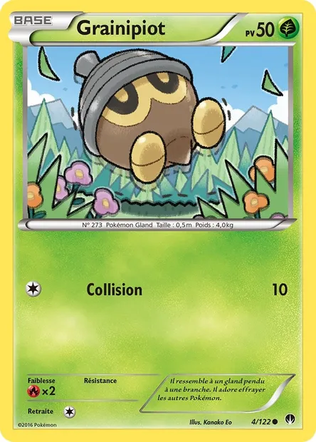 Grainipiot, carte Pokémon BKP 4 — extension Rupture Turbo