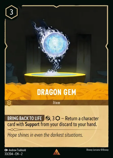 Dragon Gem, Disney Lorcana card CH2-033 — Rise of the Floodborn set