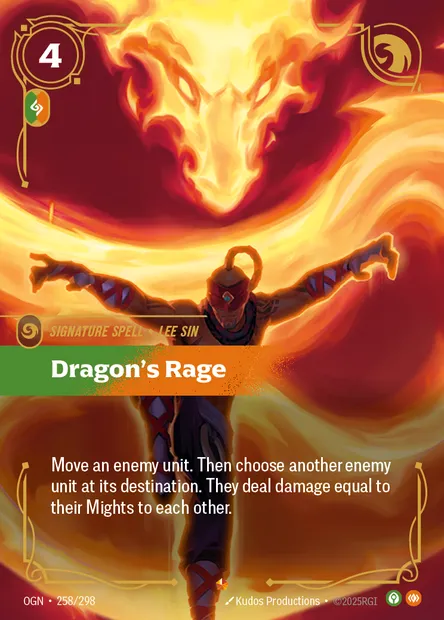 Dragon's Rage, Riftbound card OGN 258 — Origins set