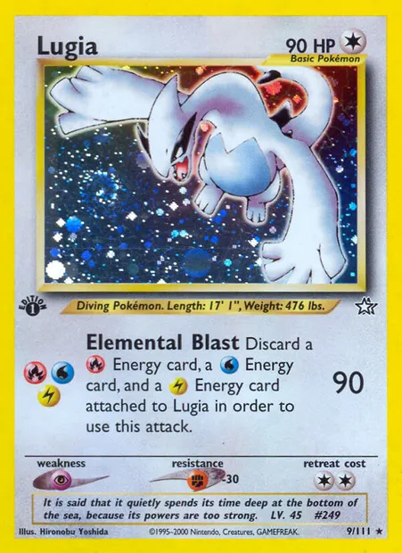 Lugia, Pokémon card NG 9 — Neo Genesis set