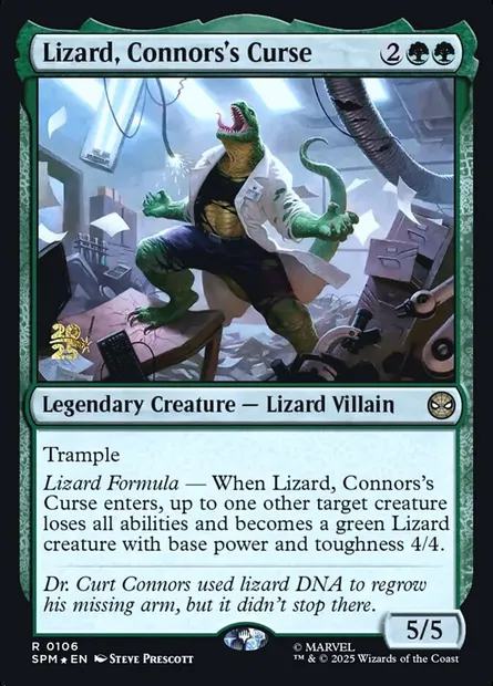 Lizard, Connors's Curse, Magic card PSPM 106s — Marvel's Spider-Man Promos set