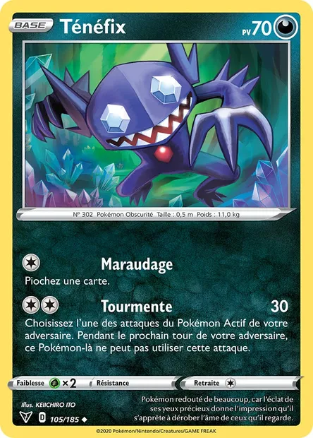 Ténéfix, carte Pokémon VIV 105 — extension Voltage Éclatant