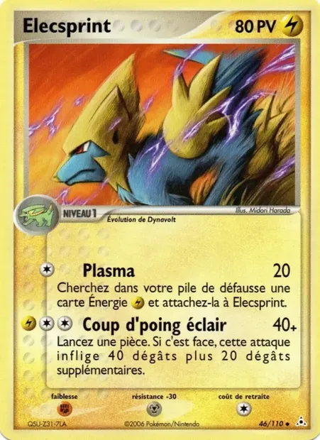 Élecsprint, carte Pokémon HP 46 — extension EX Fantômes Holon